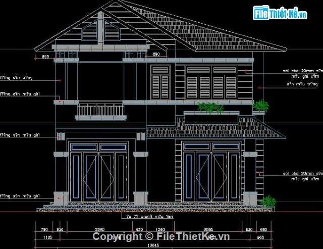 Bản vẽ chi tiết,biệt thự đẹp 2,8.9x13m,biệt thự 8.9x13m